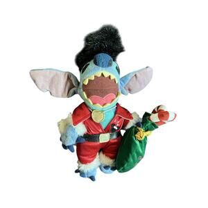 Disney Parks Stitch Elvis Santa beanie vintage plush figure 2004 Osborne Lights